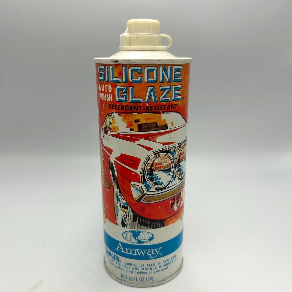 Vintage 1973 AMWAY Silicone Glaze Auto Polish 16oz Car Boat Camper Aluminum